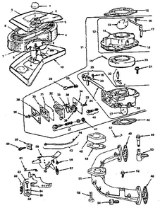 Air Cleaner And Carburetor Diagram and Parts List for 401700-401799 0138-01 Briggs and Stratton Engine